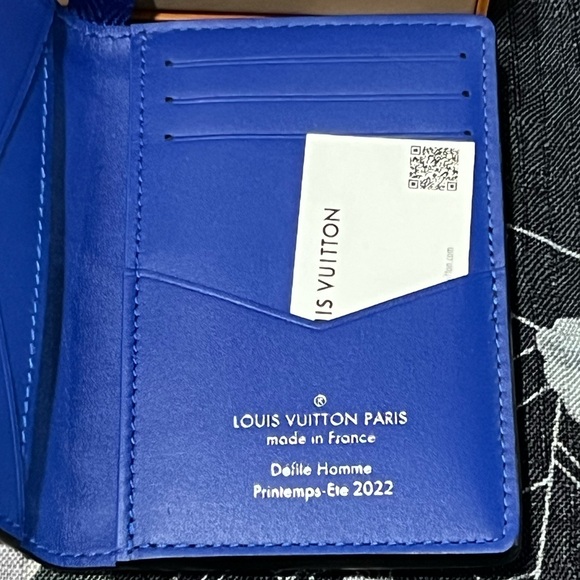 Louis Vuitton Virgil Abloh Taurillon Illusion Pocket Organizer Bleu Rose Wallet - Picture 12 of 16